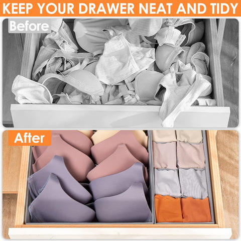 Criusia foldable wardrobe bins in breathable fabric fit narrow drawers.