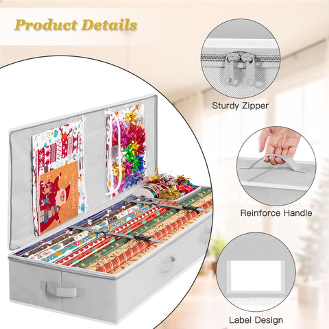 Criusia gift wrap dual zippers enable quick access from either end.