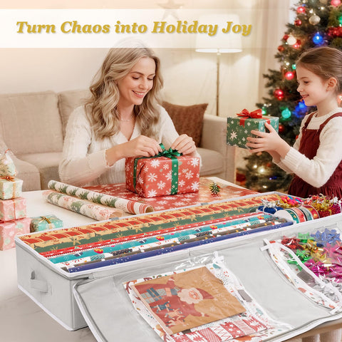 Criusia gift wrap pockets and label pocket provide extra storage and fast locating.