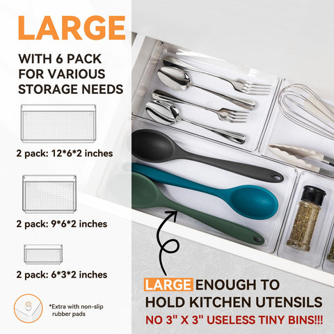Criusia L drawer trays organized in a standard drawer for cosmetics tools