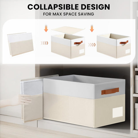 Criusia collapsible baskets save space when not in use.
