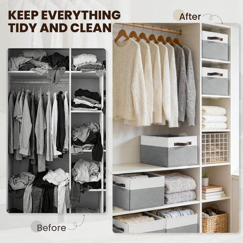 Criusia laundry and towels bin 8-pack, keeps linens neatly tucked away.