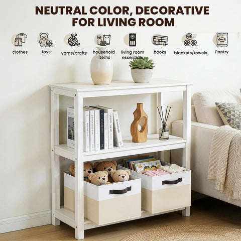 Criusia bin in living room setting adding warmth and organization