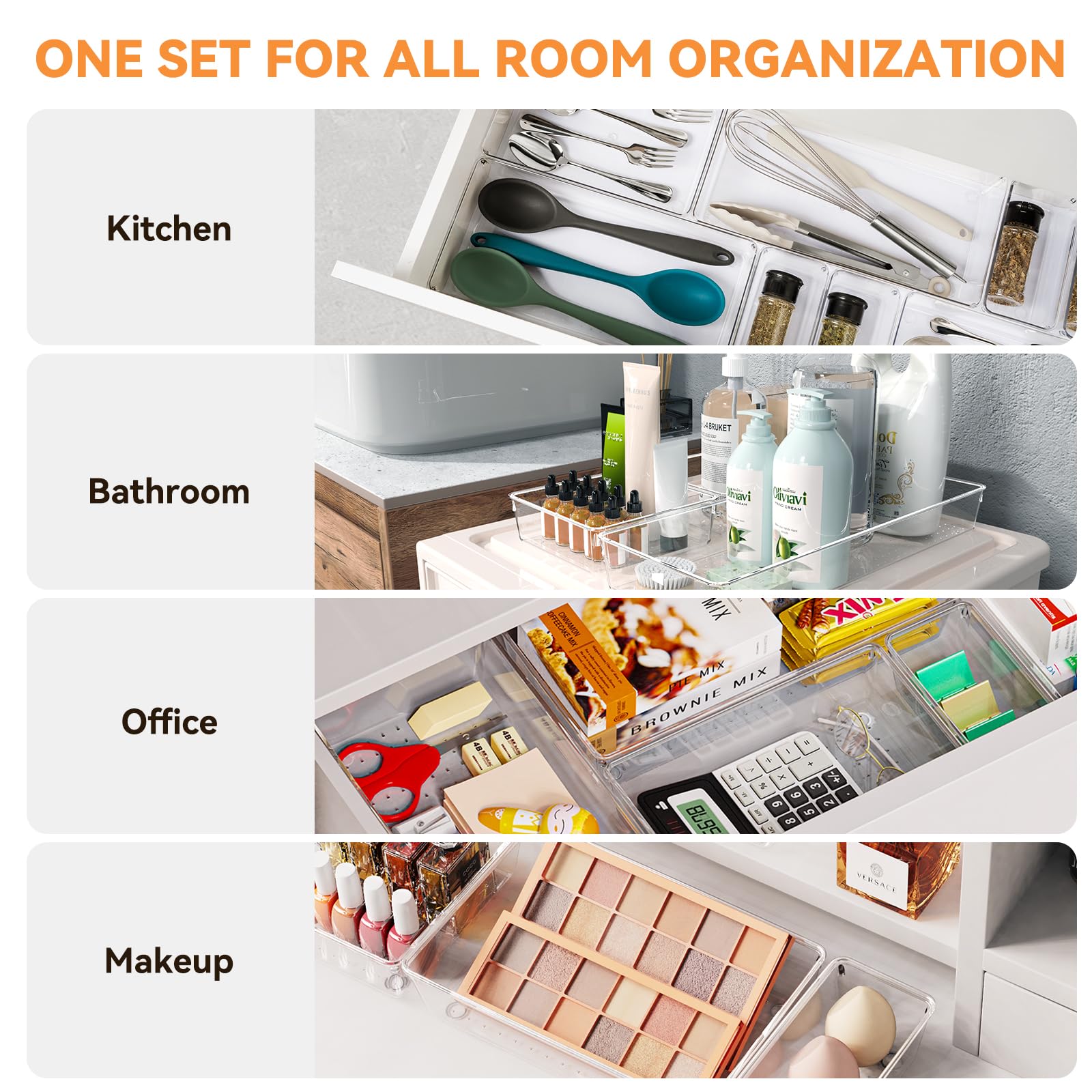 Criusia M drawer trays compact setup for small essentials in a vanity drawer