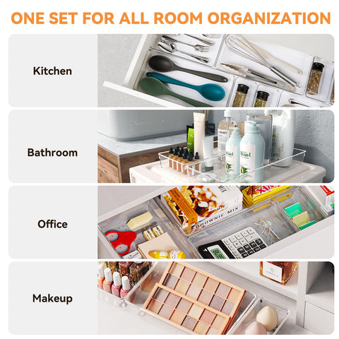 Criusia M drawer trays compact setup for small essentials in a vanity drawer