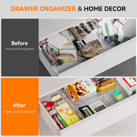 Criusia silicone pads prevent sliding for stable drawer organization.