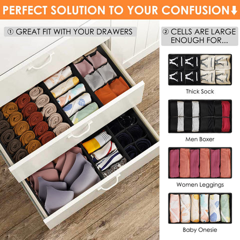 Criusia nonwoven fabric drawer bin with reinforced edges for durable closet organization