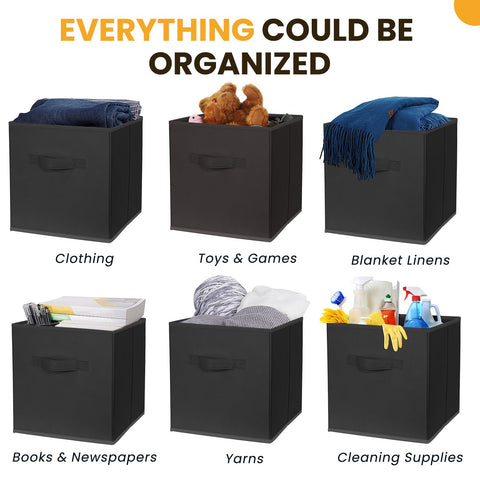 Criusia non-woven fabric storage bin with thick boards for long lasting storage.
