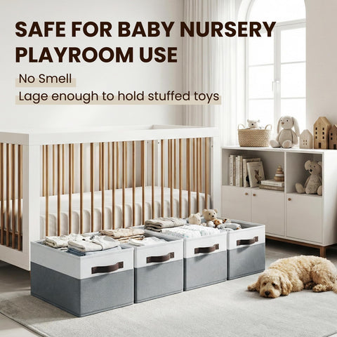 Criusia nursery storage bin 8-pack, perfect for baby toys and changing station essentials.