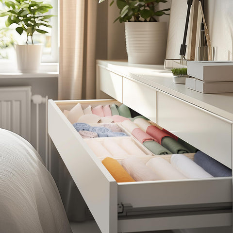Criusia odorless fabric keeps baby clothes fresh inside drawers.