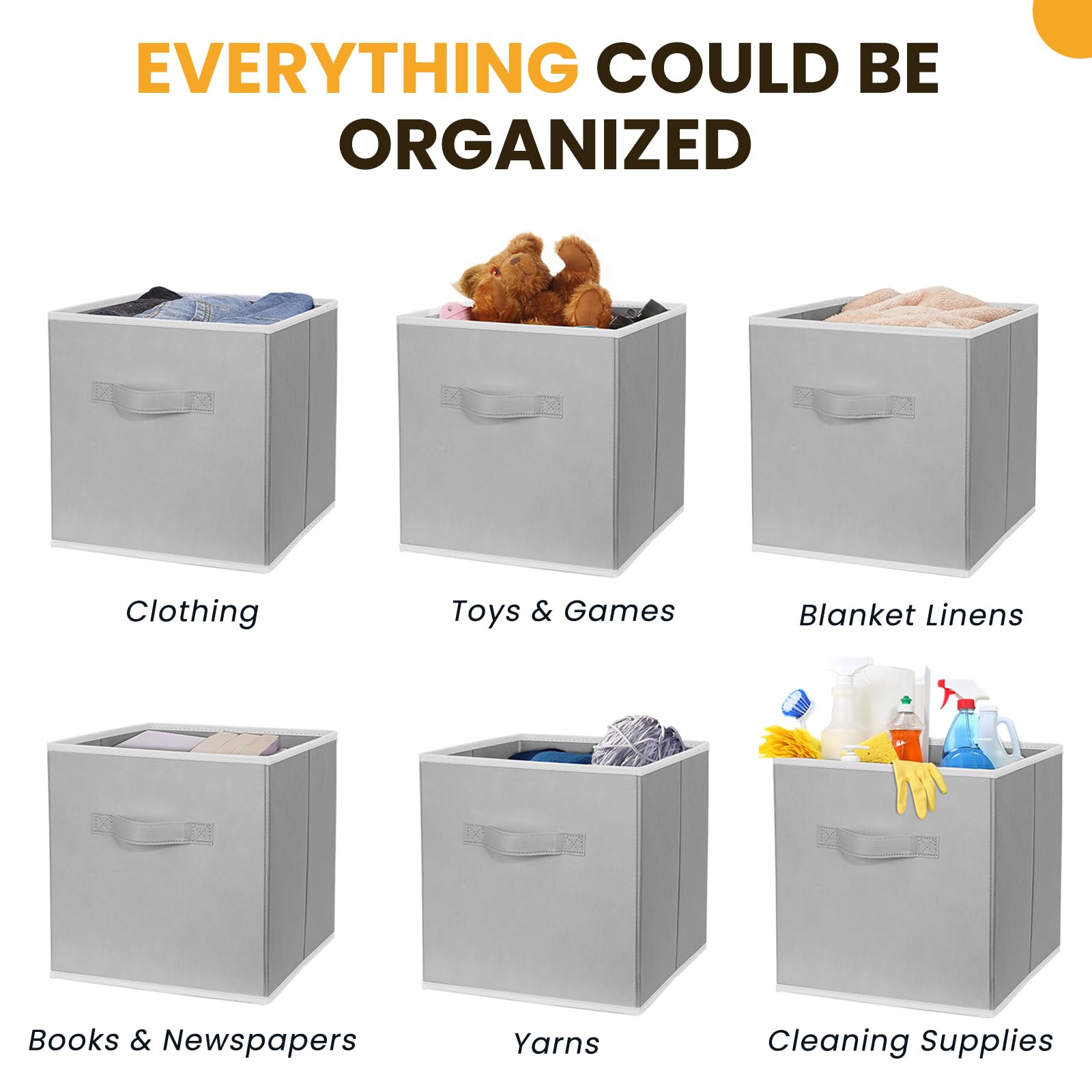 Criusia open-top bin ideal for organizing toys and books on shelves.