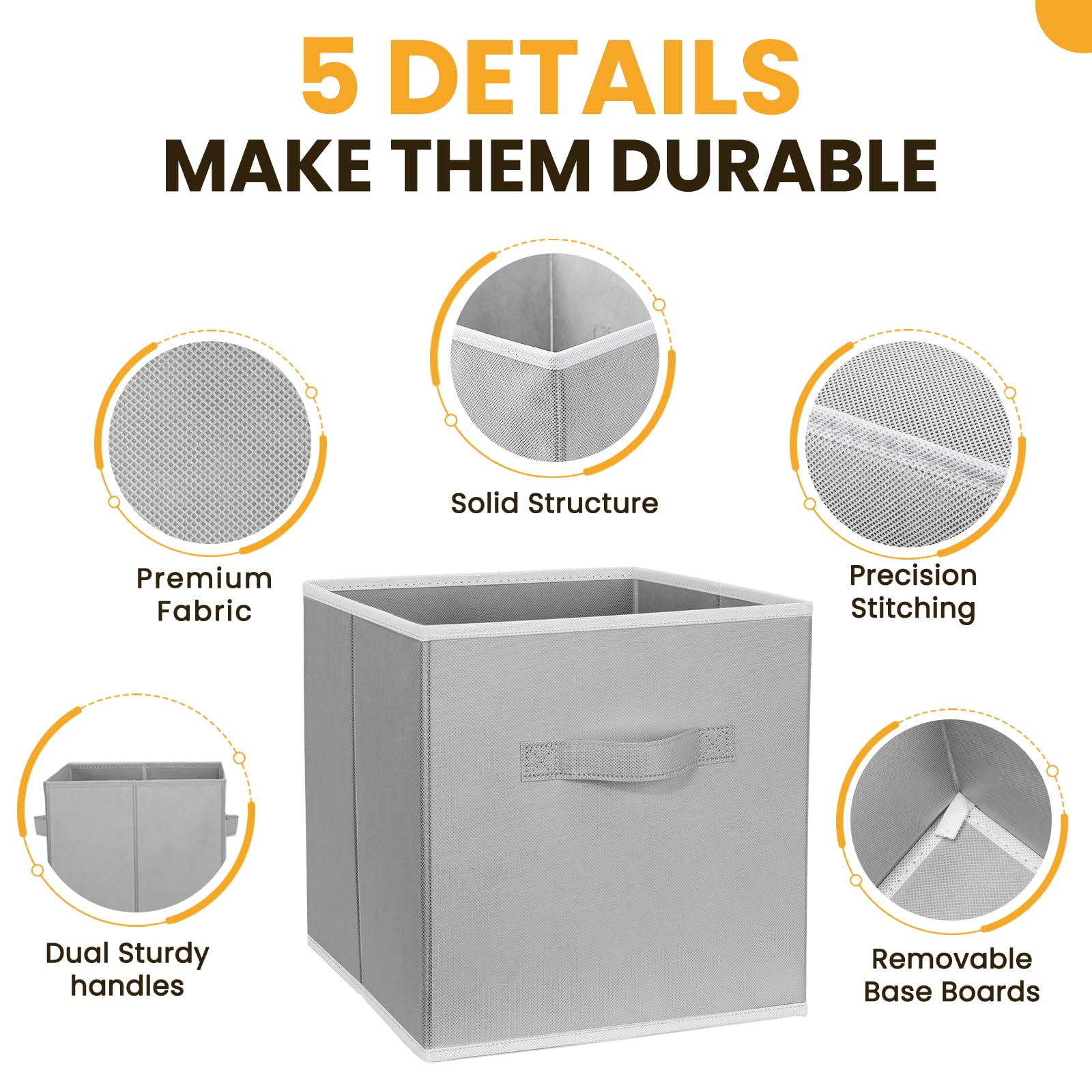Criusia shelf storage gray bins fit bedroom or office organizers.