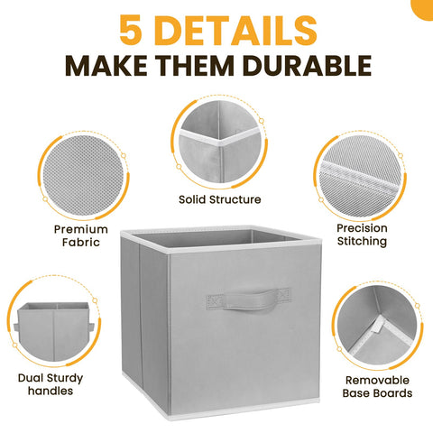 Criusia shelf storage gray bins fit bedroom or office organizers.