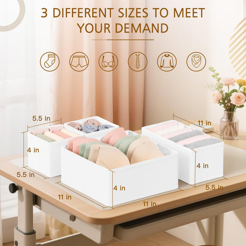 Criusia organizers sort bras, underwear, and socks neatly in a drawer.