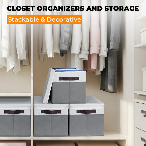 Criusia stackable closet organizers maximize space without sacrificing style.