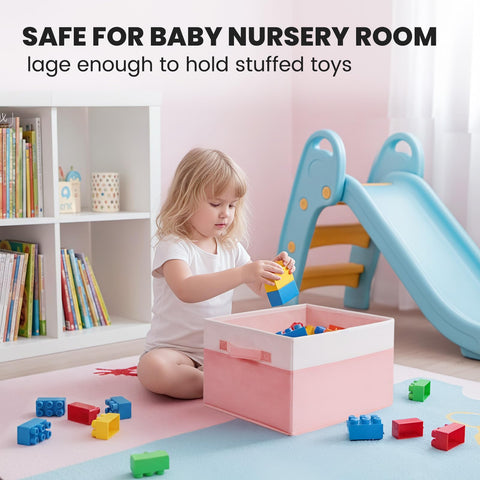 Criusia storage bin with sturdy handles simplifies heavy item storage.