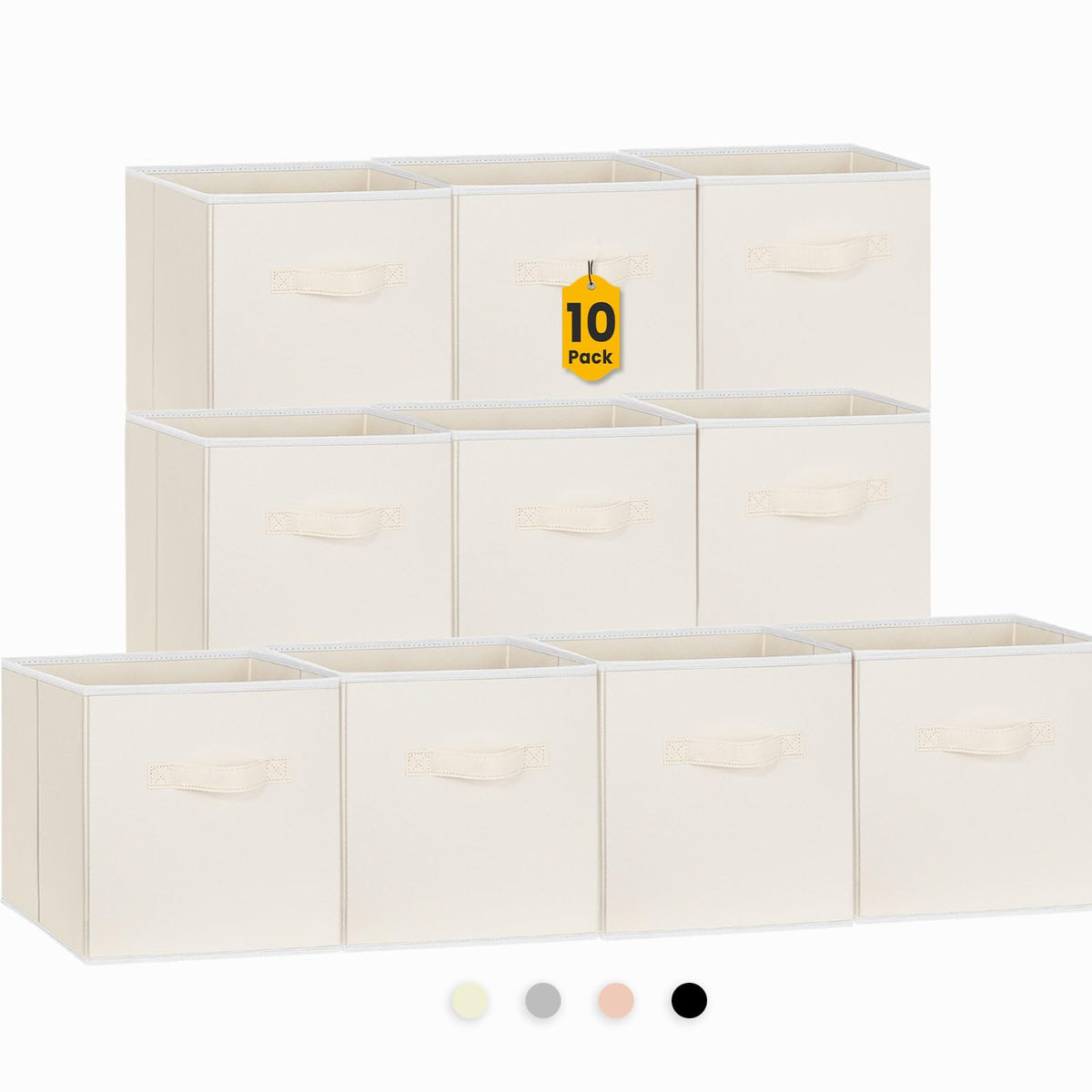 Criusia storage cubes open-top beige bin for quick clothing access.