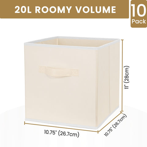 Criusia storage cubes stacked on a shelf optimizes closet space.