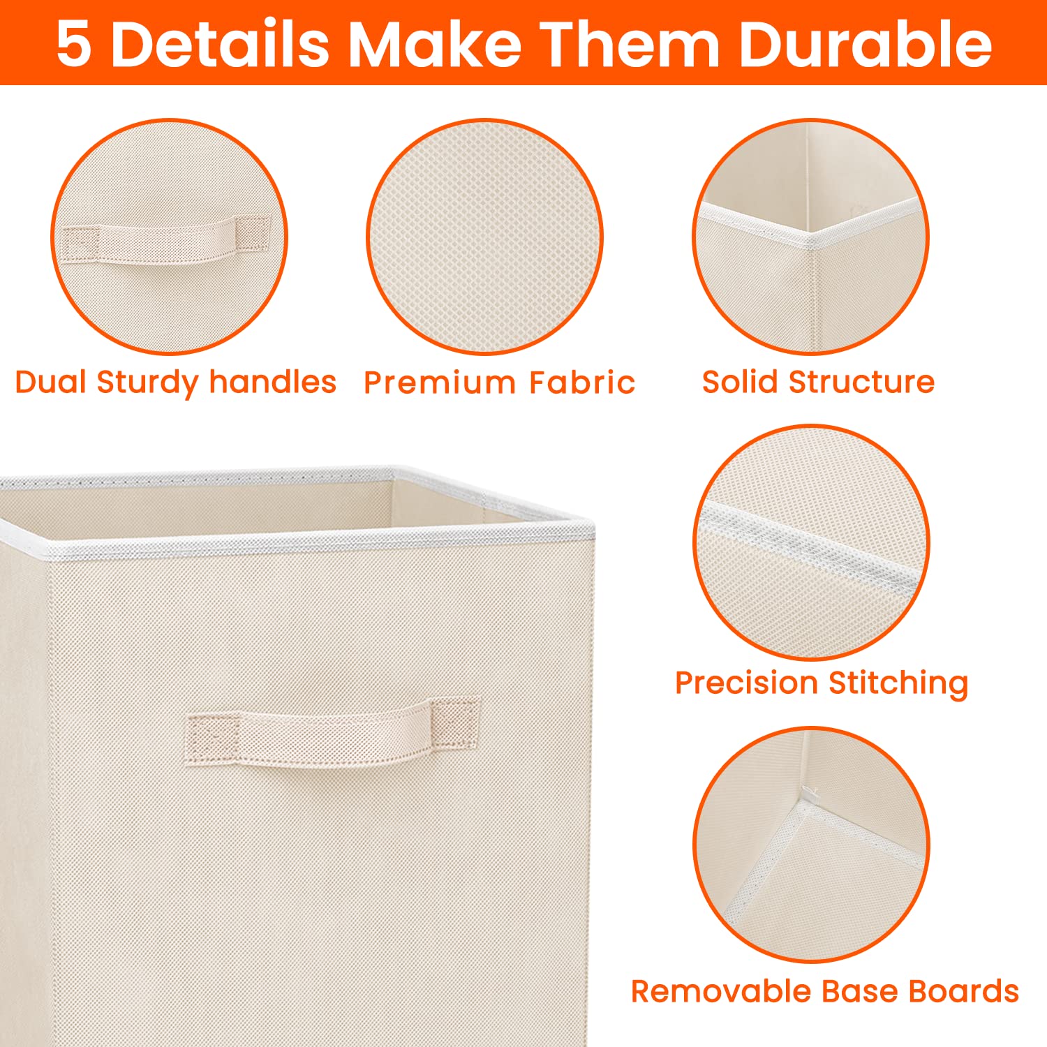 Criusia Storage Cubes beige two handles ready for room-to-room transport.