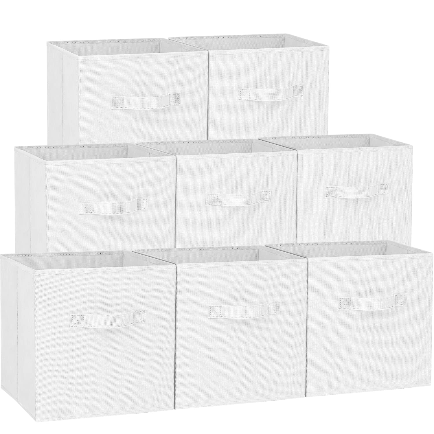 Criusia storage cube bin front view showing sturdy construction for organized shelves.