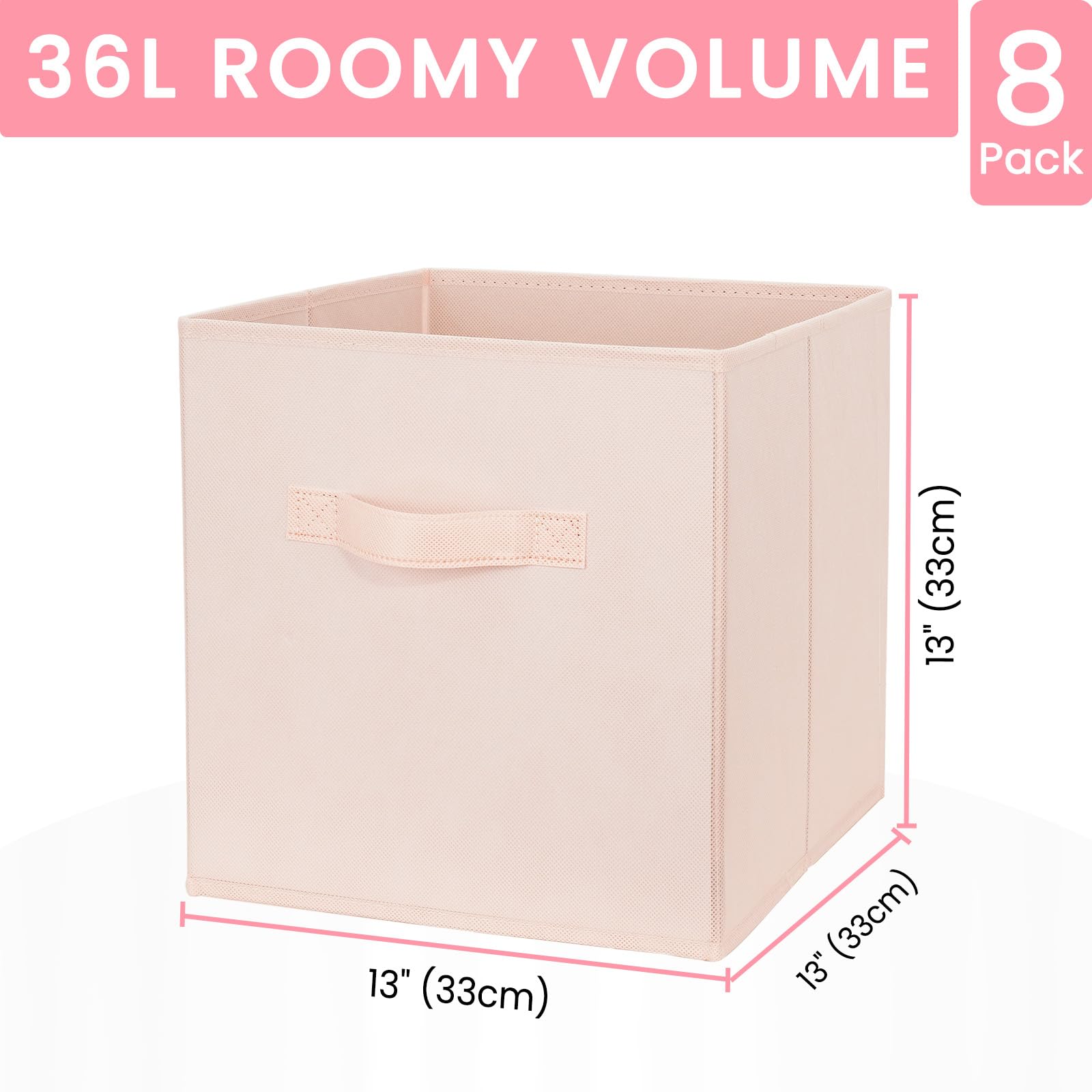 Criusia Storage Cubes 13-inch with easy-grip handles for portable organization.