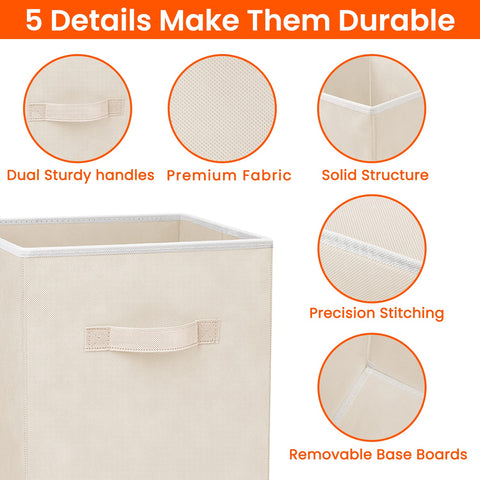 Criusia beige cubes shown as open-top organizers for easy access.