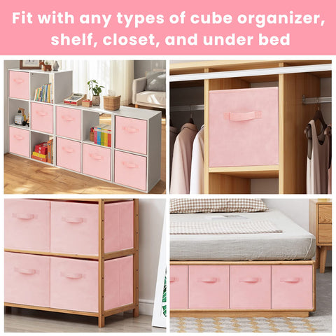 Criusia storage cubes ideal for clothes organization on shelves.