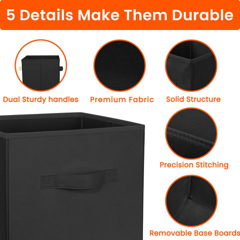 Criusia 11-inch cube bins organize clothes and linens in a dorm closet.