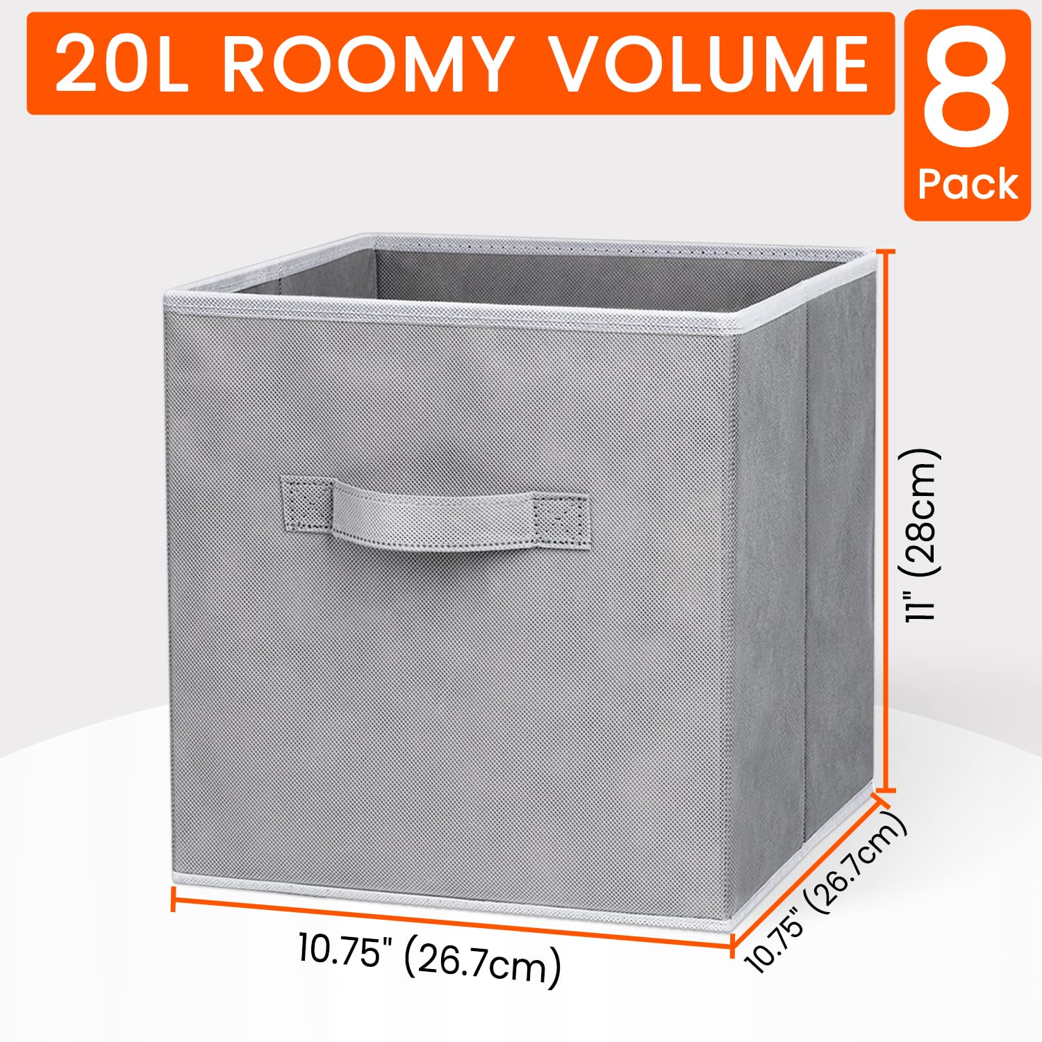 Criusia fabric cube close-up highlights durable non-woven material and reinforced edges.