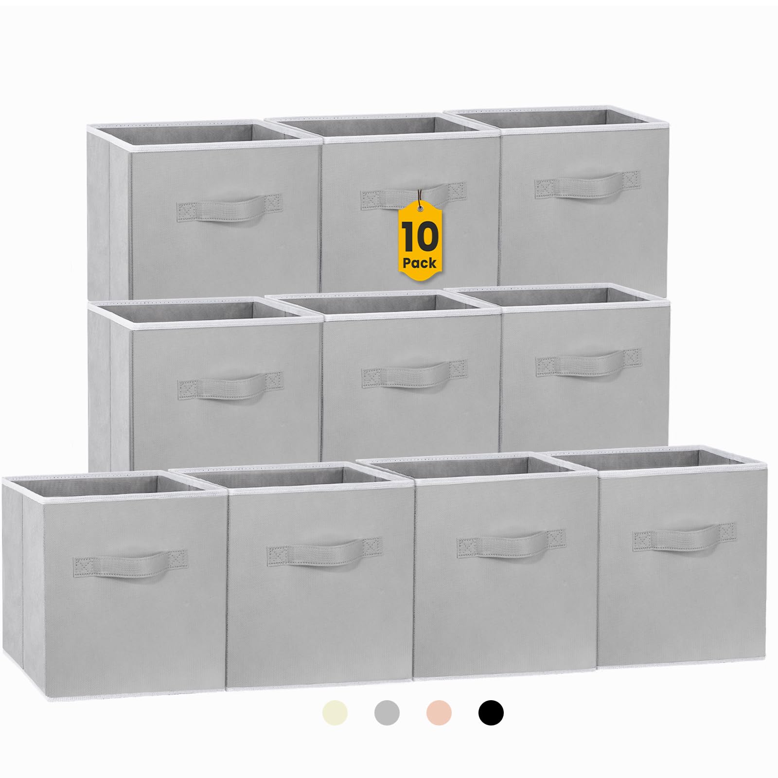 Criusia storage cubes in grey on shelf for closet organization