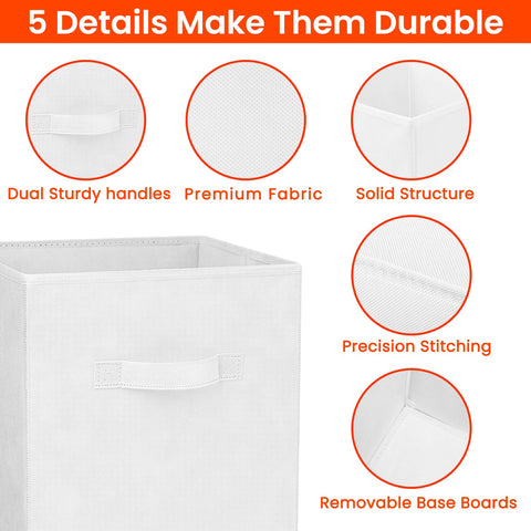 Criusia 11-inch storage cube with convenient handles for moving on shelves