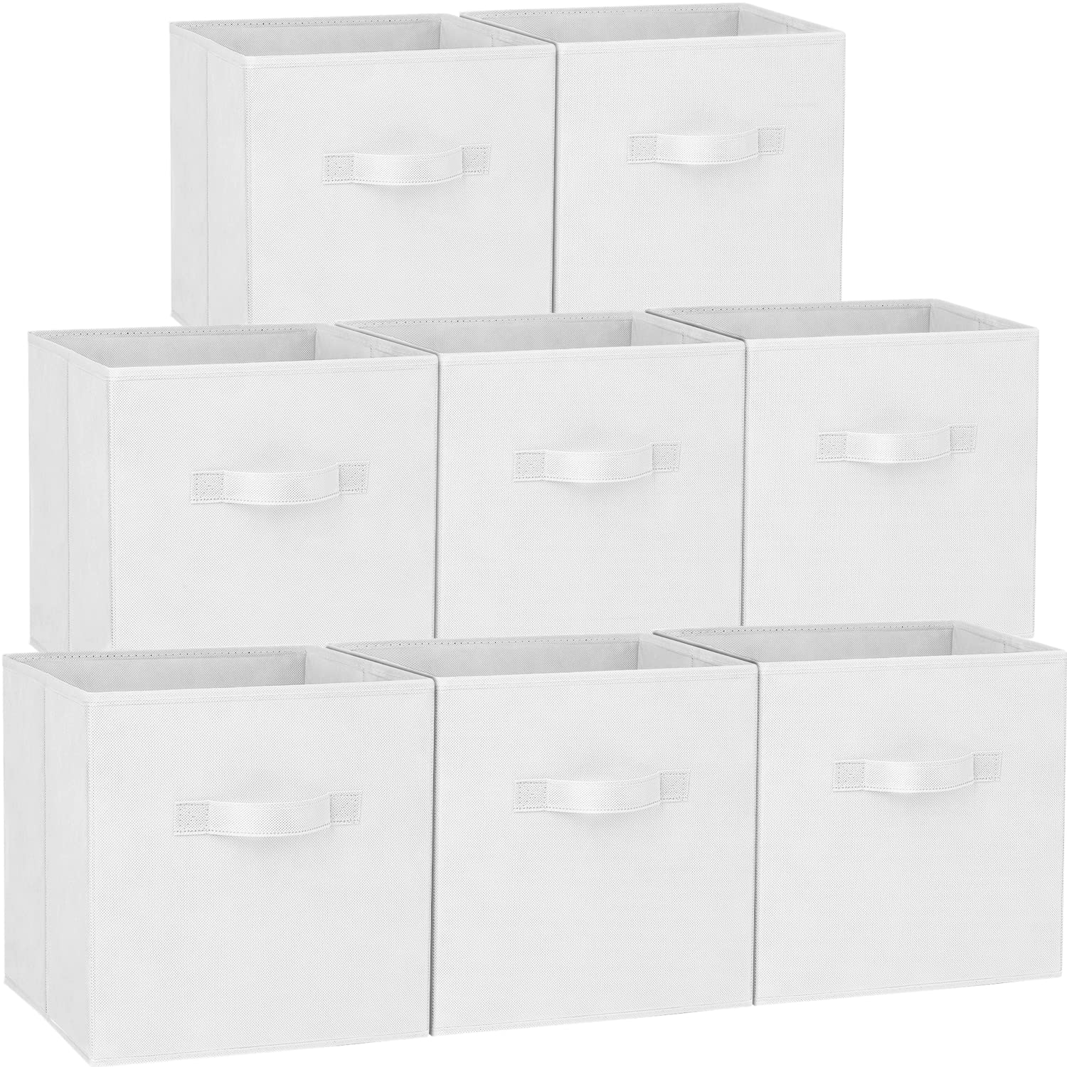 Criusia storage cubes with sturdy handles for easy shelf to room transport