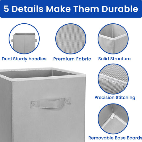 Criusia storage cubes for multi-use storage on shelves