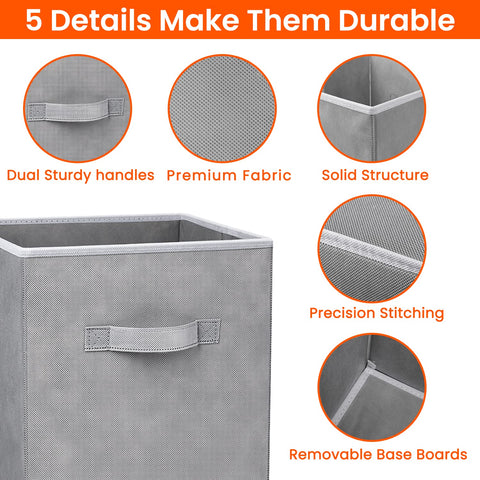 Criusia cubes neatly fit on shelves sized 13x13x13 inches.