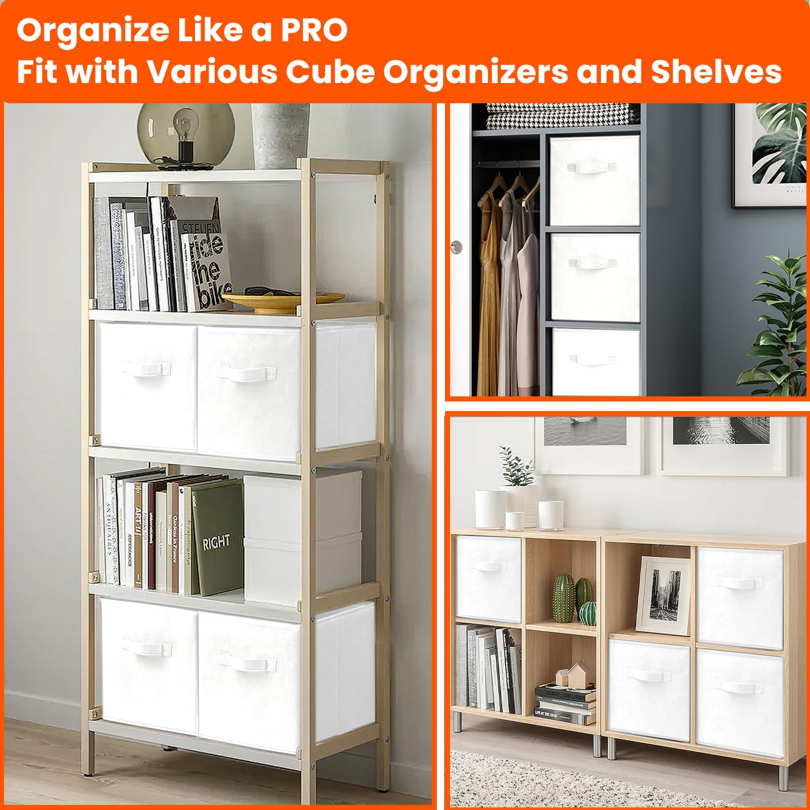 Criusia storage cubes with side handles simplify carrying and rearranging.
