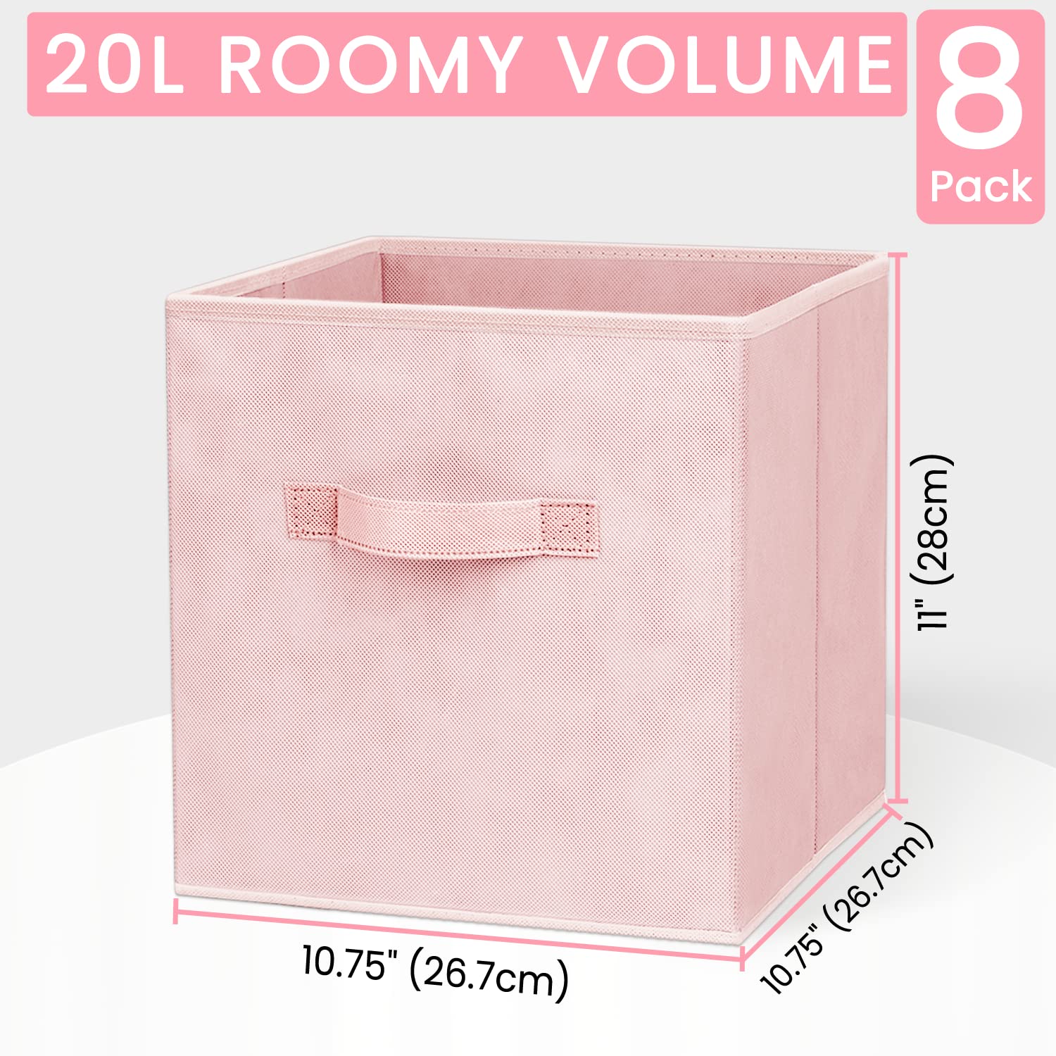 Criusia storage cubes side view showing reinforced fabric.
