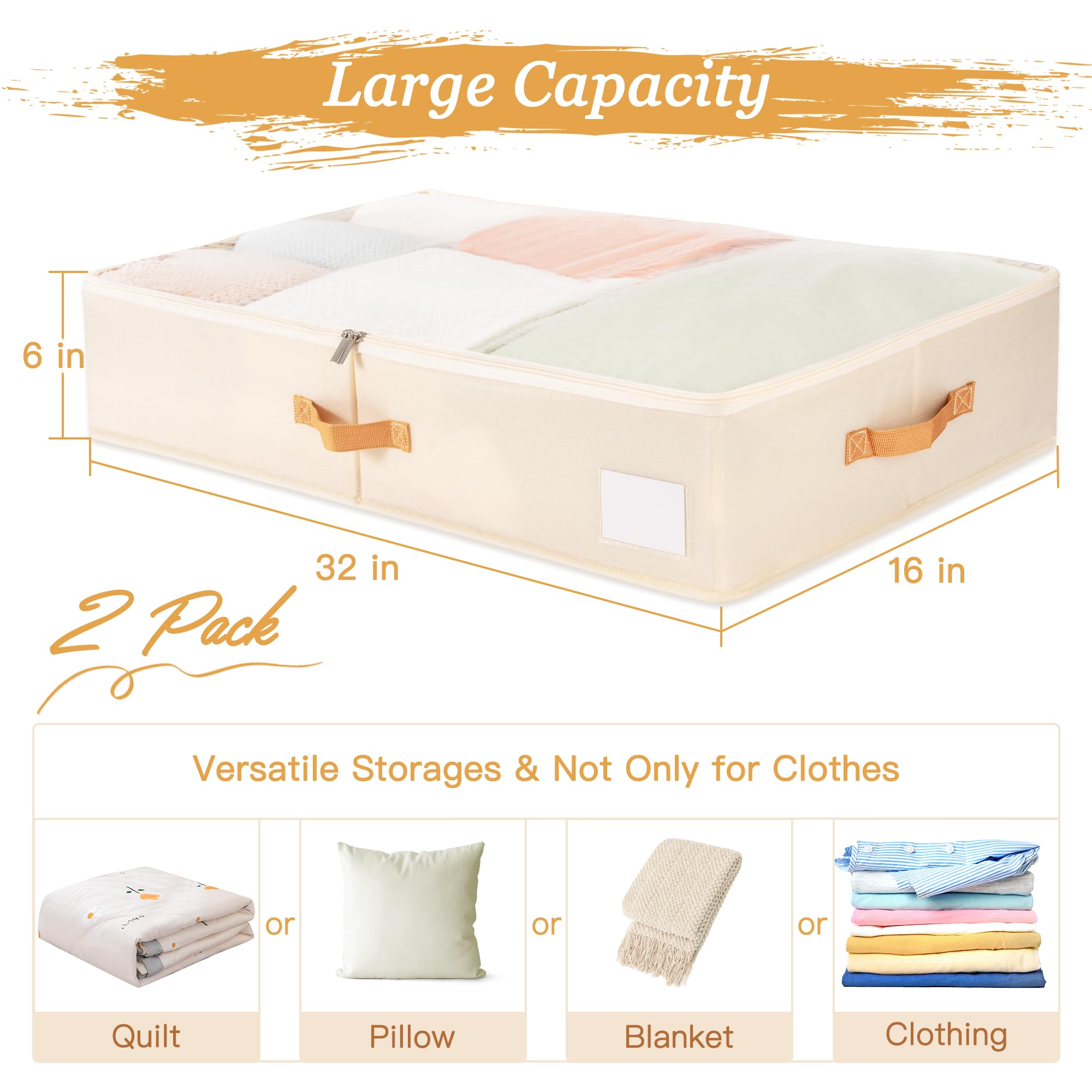 Flat-under-bed view showing low-profile Criusia storage bin layout.