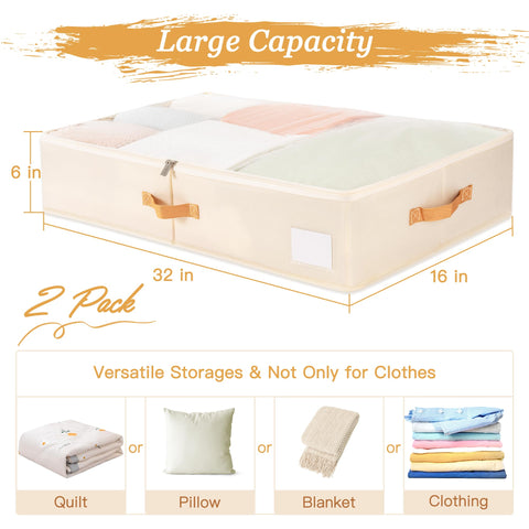Flat-under-bed view showing low-profile Criusia storage bin layout.