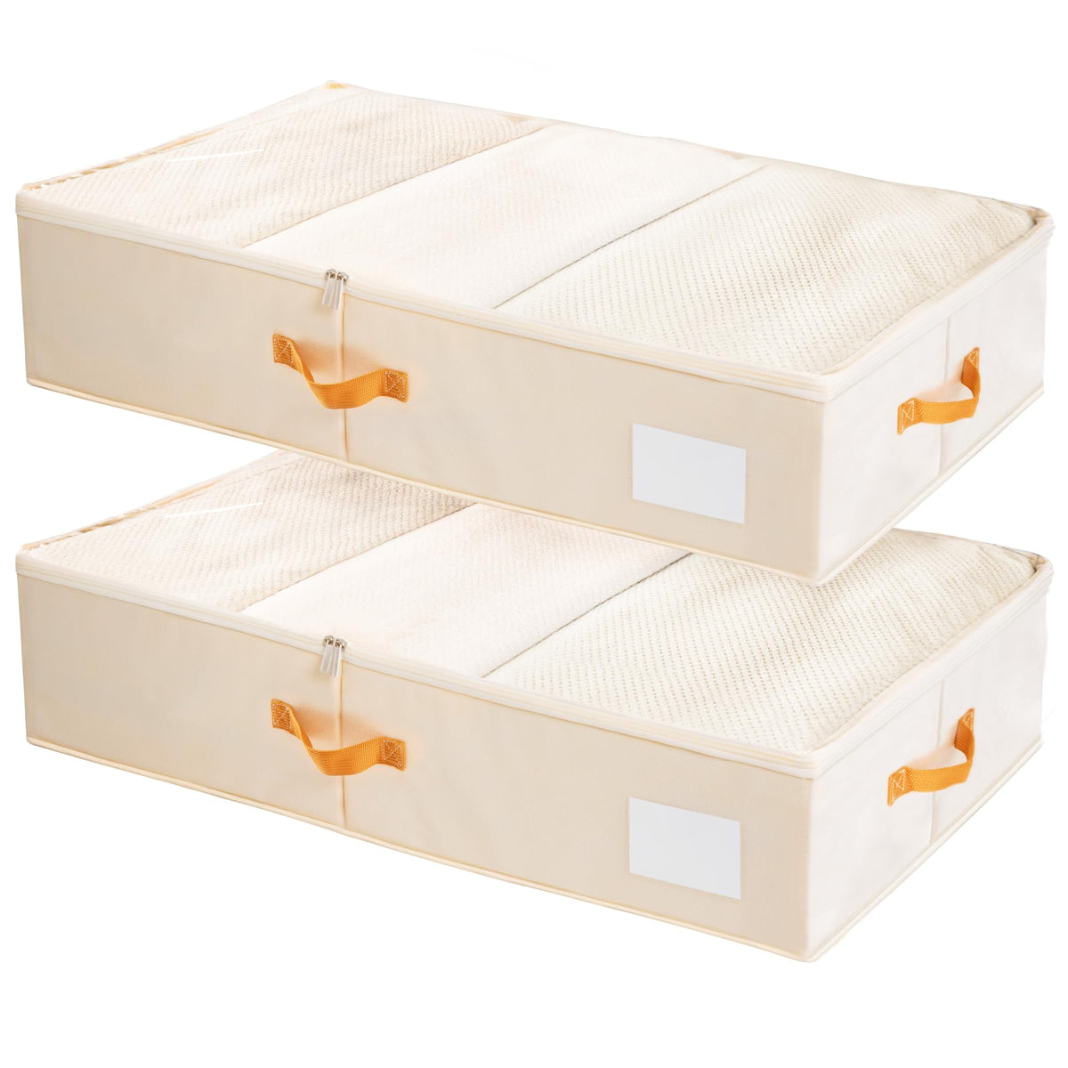 Criusia under-bed storage bins with clear PVC lids for quick visibility and dust protection.