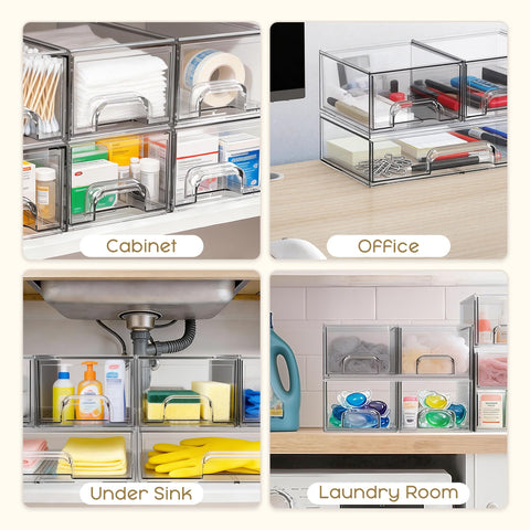 Criusia under-sink storage bin neatly arranged and stable