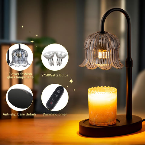 CRMILL Candle Warmer Lamp in metal bronze finish enhances any room's modern decor.