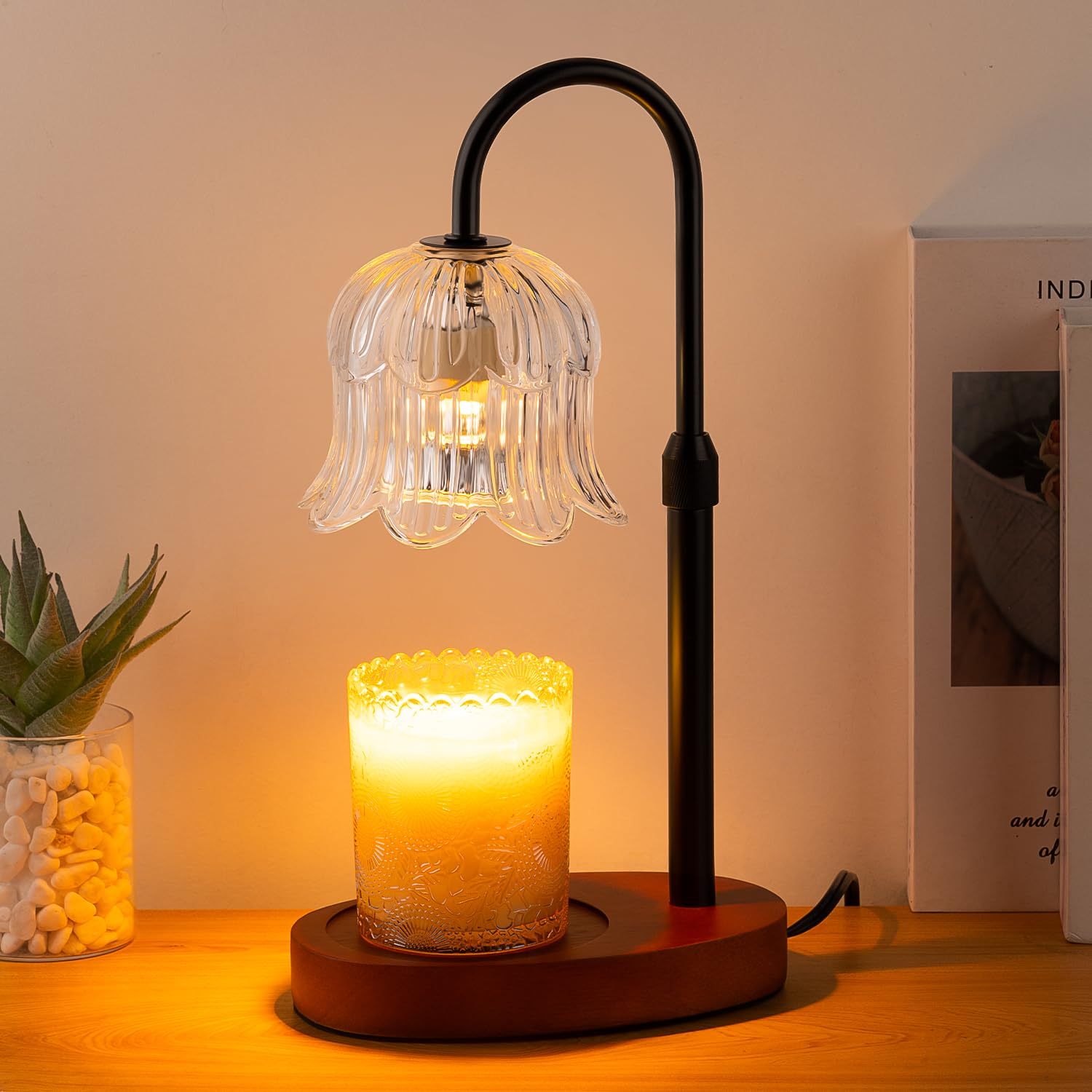CRMILL candle warmer lamp timer provides flameless ambiance for cozy spaces