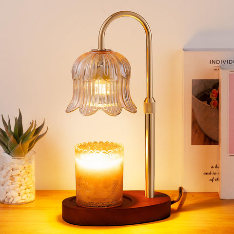 CRMILL candle warmer lamp with timer top view highlights cozy ambiance