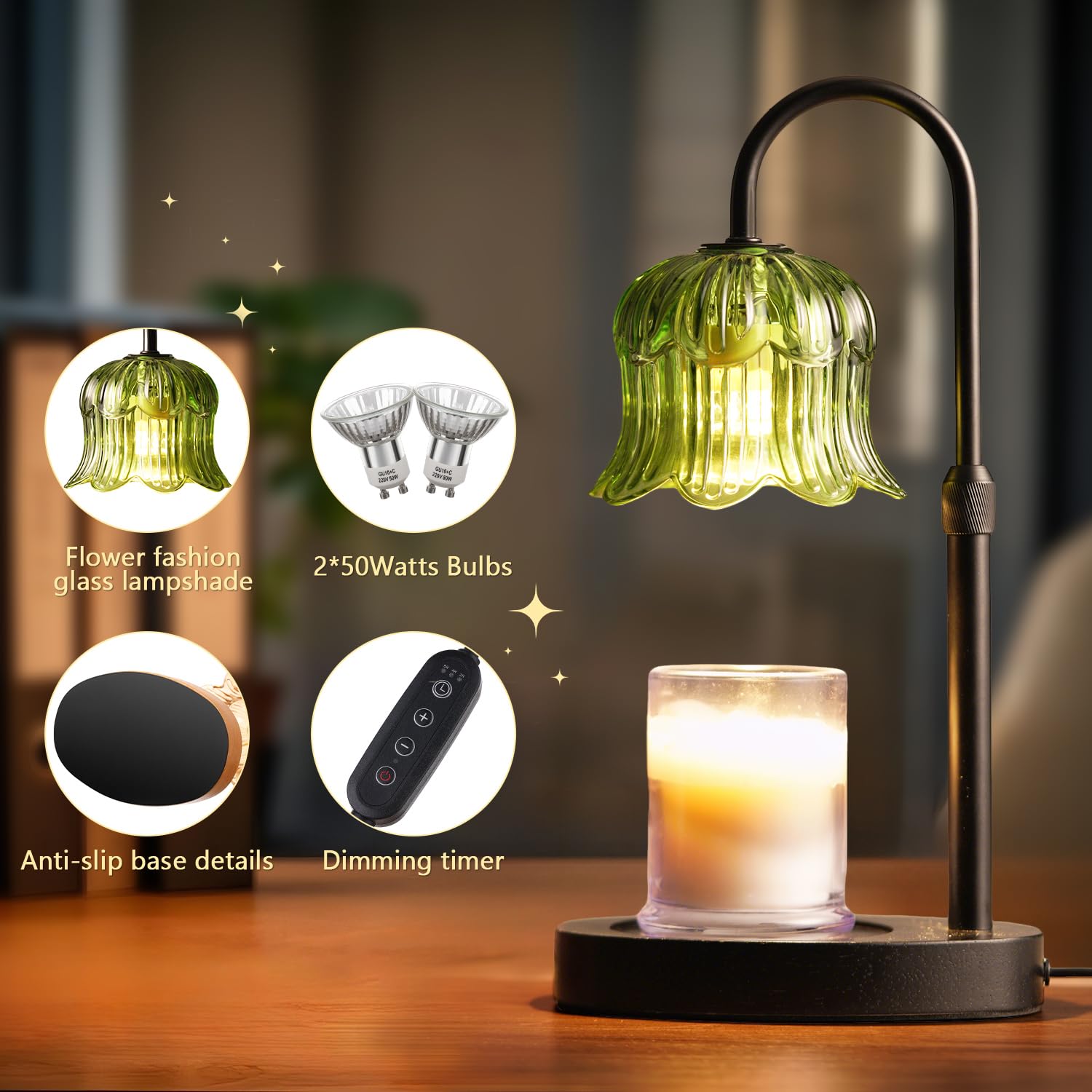 CRMILL electric wax melter with timer for controlled fragrance sessions