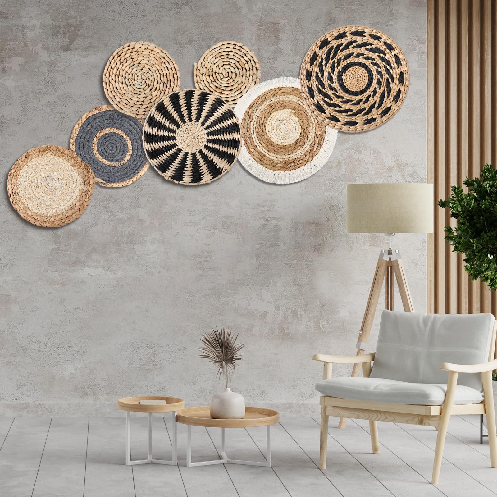 CroBlissful natural seagrass decor enhances rural or Nordic interiors.