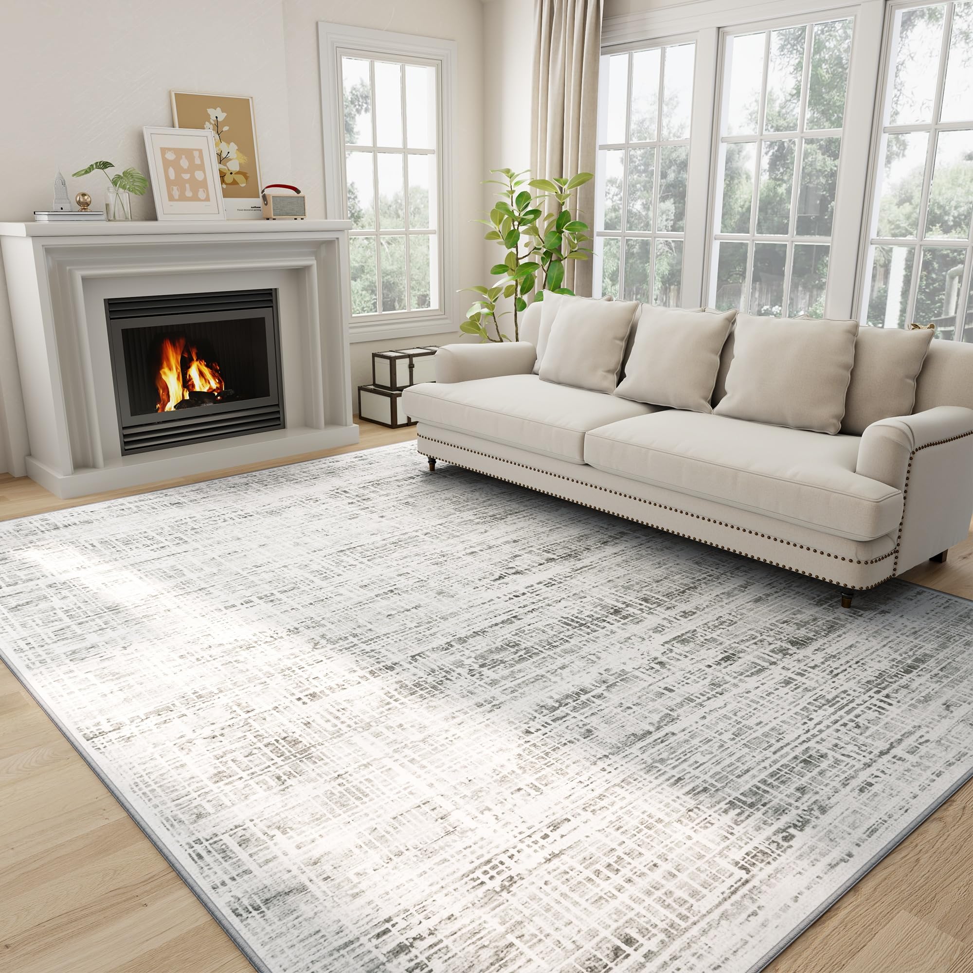 Crority 8x10 rug with abstract design adds contemporary style to living spaces