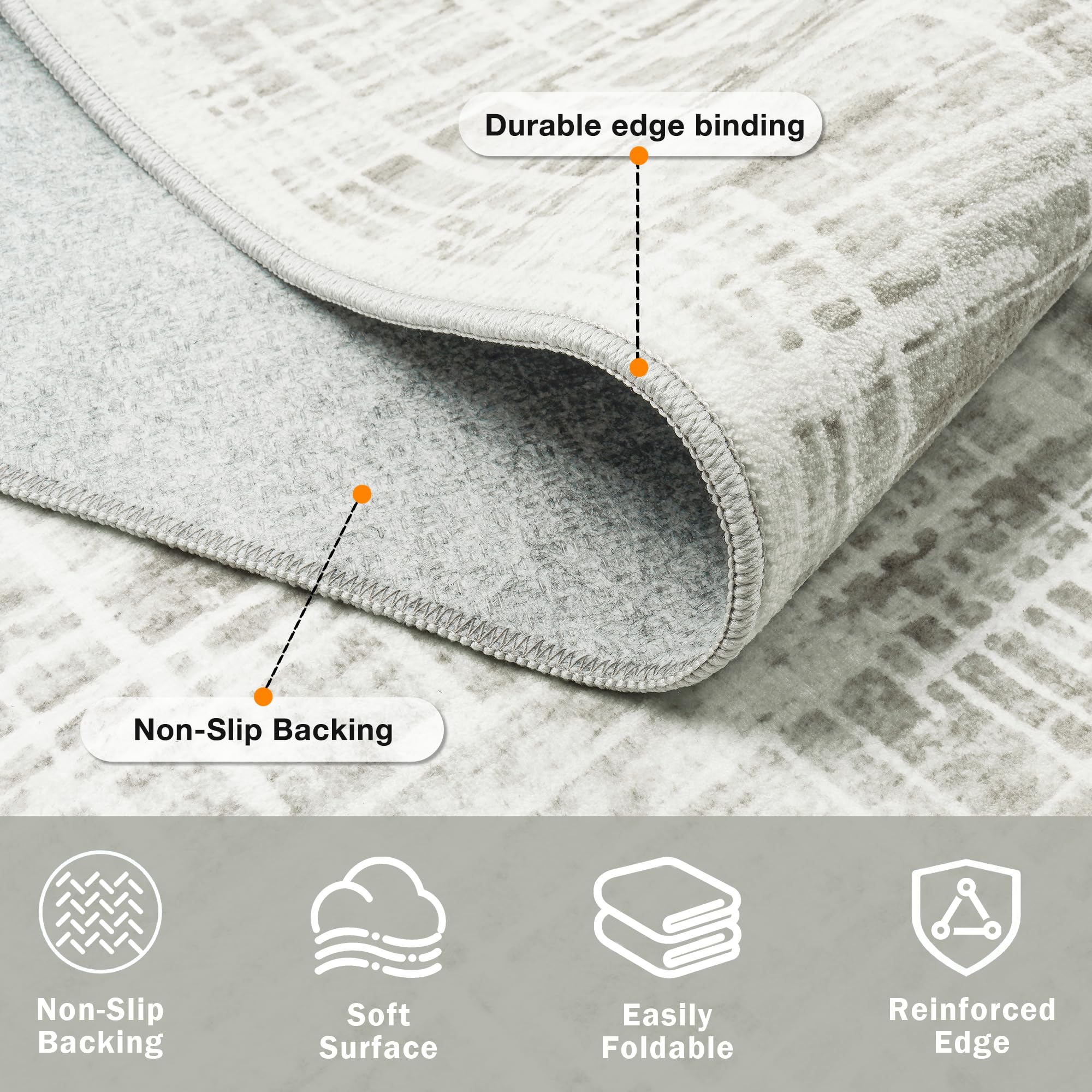 Crority anti-slip backing keeps the rug in place for safe footing