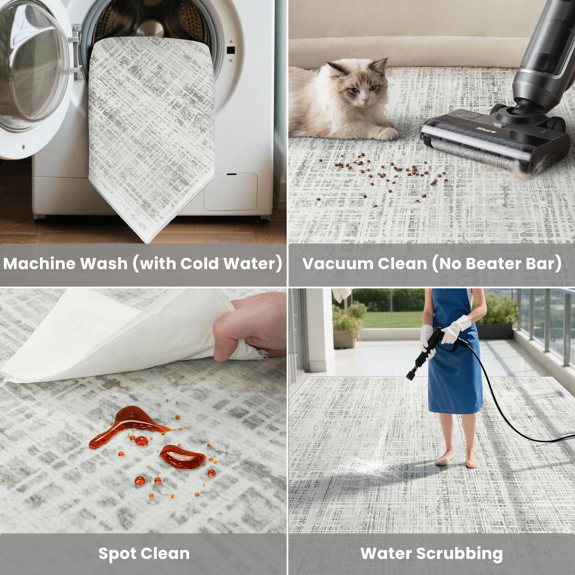 Crority modern white-gray rug; complements contemporary interiors.