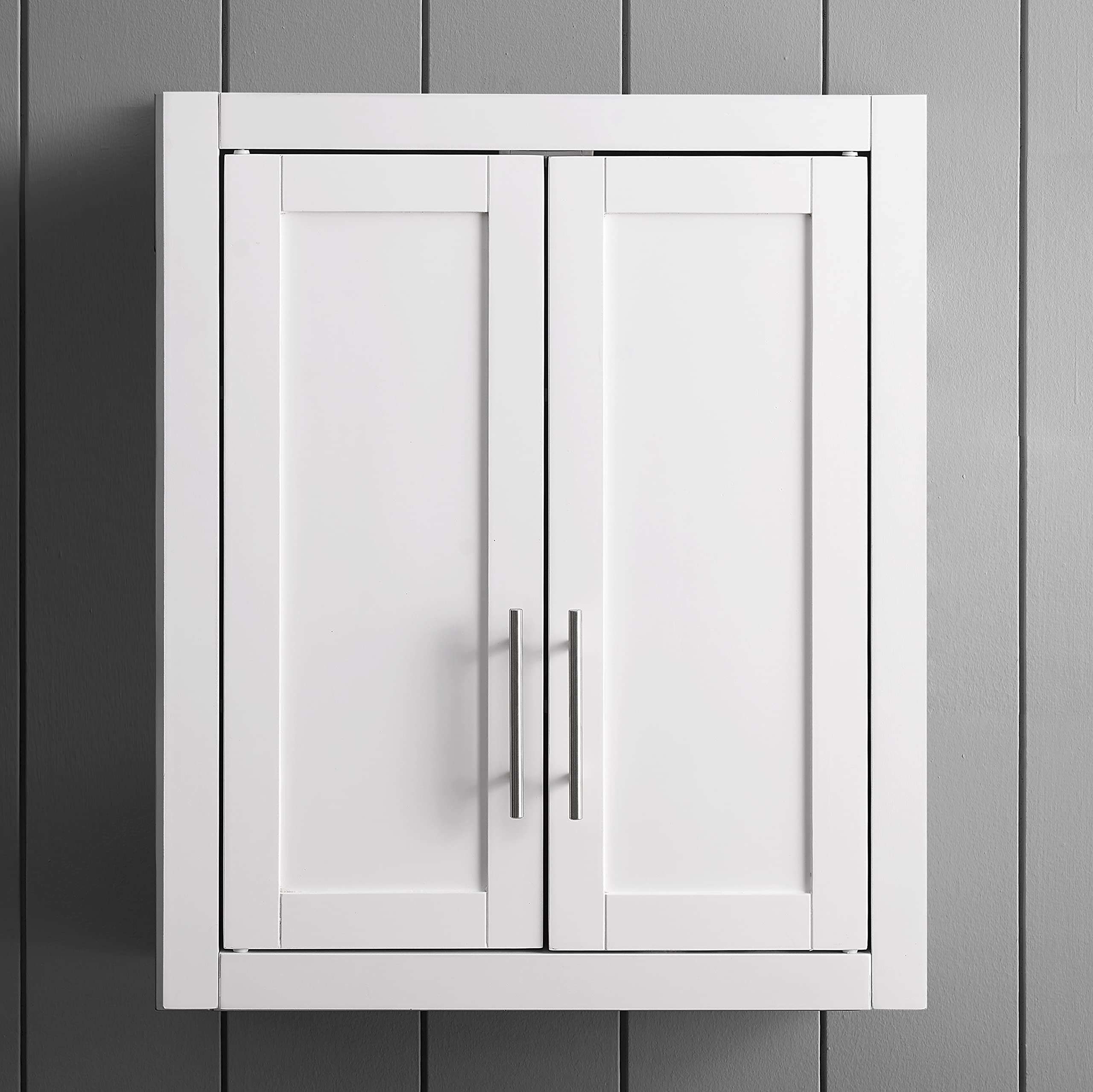 Crosley Savannah shaker-style recessed panels add timeless charm in a bathroom.