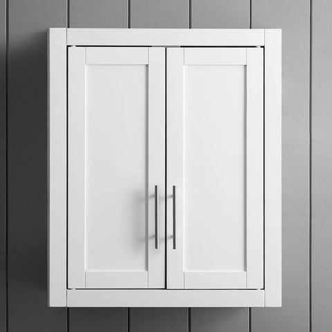 Crosley Savannah shaker-style recessed panels add timeless charm in a bathroom.